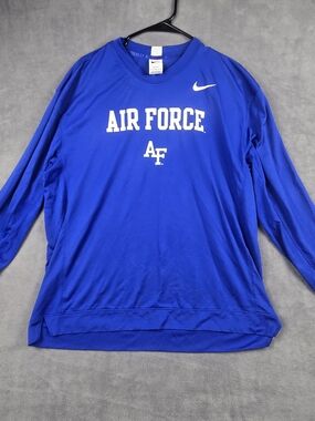Nike Blue Air Force Graphic Tee with White Logos